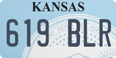KS license plate 619BLR