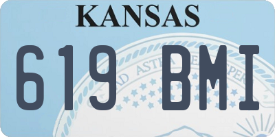KS license plate 619BMI