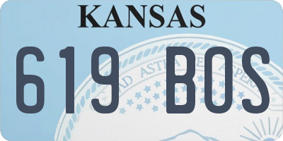 KS license plate 619BOS