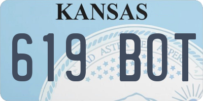 KS license plate 619BOT