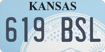 KS license plate 619BSL