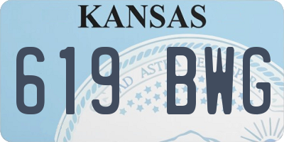 KS license plate 619BWG