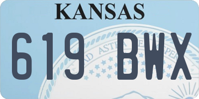 KS license plate 619BWX