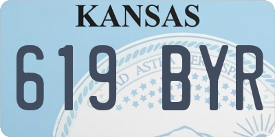 KS license plate 619BYR