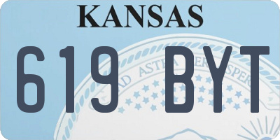 KS license plate 619BYT