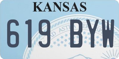 KS license plate 619BYW