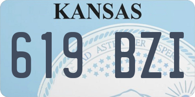KS license plate 619BZI
