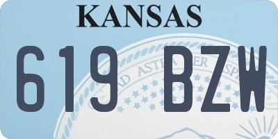 KS license plate 619BZW