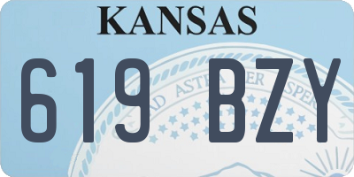 KS license plate 619BZY