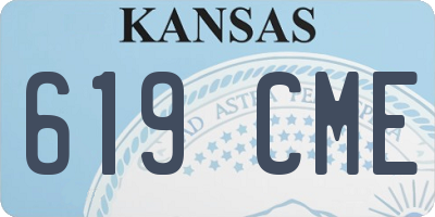 KS license plate 619CME