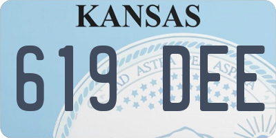 KS license plate 619DEE