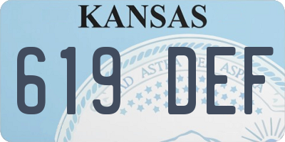 KS license plate 619DEF
