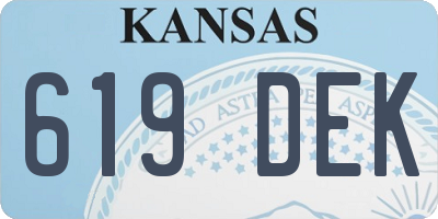 KS license plate 619DEK