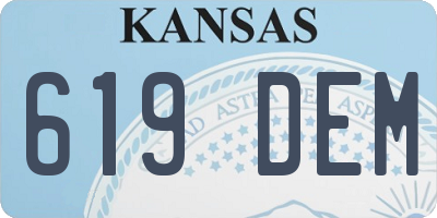 KS license plate 619DEM