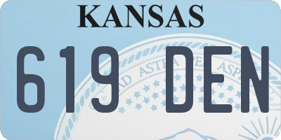 KS license plate 619DEN