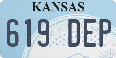 KS license plate 619DEP