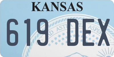 KS license plate 619DEX