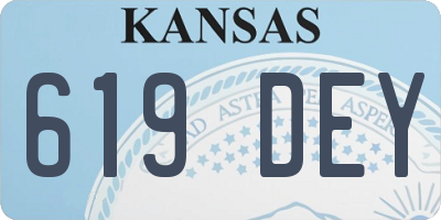 KS license plate 619DEY