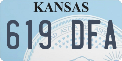 KS license plate 619DFA