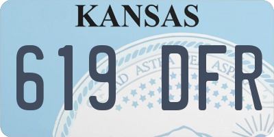 KS license plate 619DFR