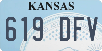 KS license plate 619DFV