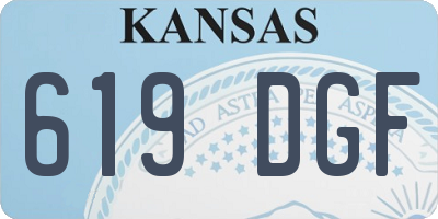 KS license plate 619DGF