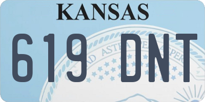 KS license plate 619DNT