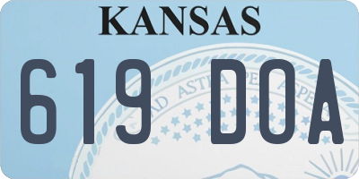KS license plate 619DOA