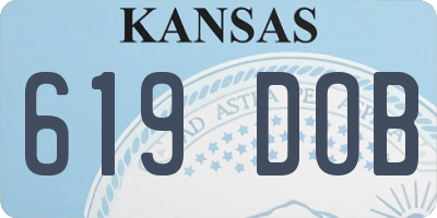 KS license plate 619DOB