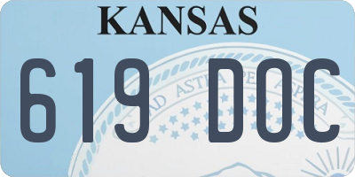 KS license plate 619DOC