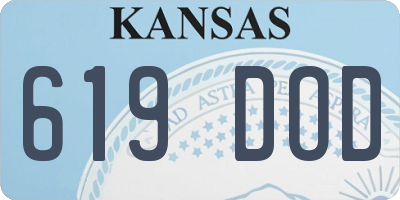 KS license plate 619DOD