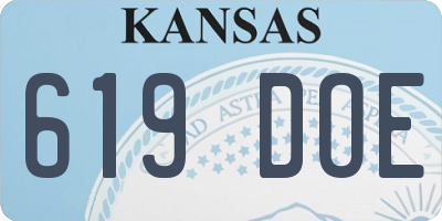 KS license plate 619DOE