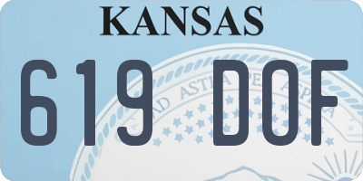 KS license plate 619DOF