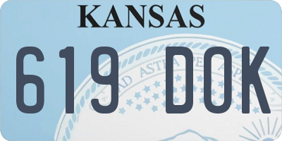 KS license plate 619DOK