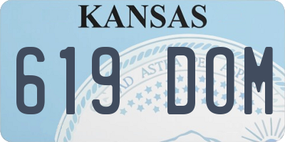 KS license plate 619DOM