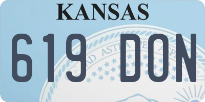 KS license plate 619DON