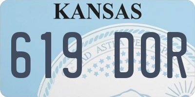 KS license plate 619DOR