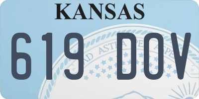 KS license plate 619DOV