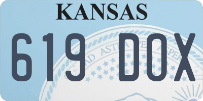 KS license plate 619DOX