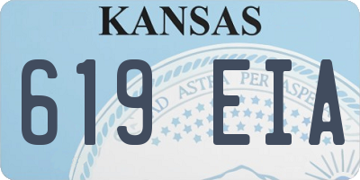 KS license plate 619EIA