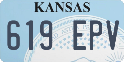 KS license plate 619EPV