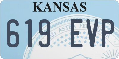 KS license plate 619EVP