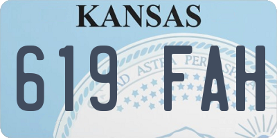 KS license plate 619FAH
