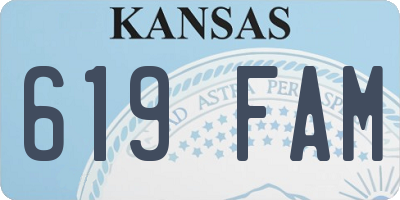 KS license plate 619FAM