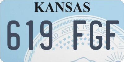KS license plate 619FGF