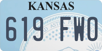 KS license plate 619FWO