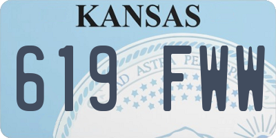 KS license plate 619FWW