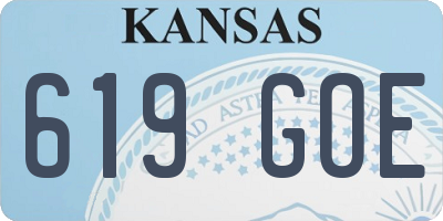 KS license plate 619GOE