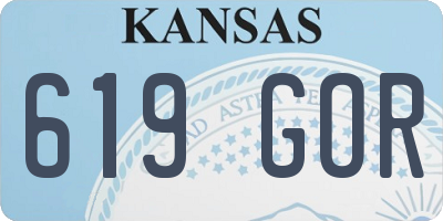 KS license plate 619GOR