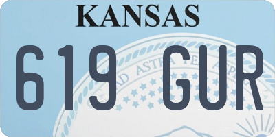 KS license plate 619GUR